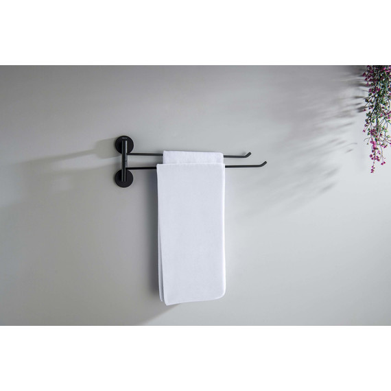 Держатель для полотенец Aquatek Бетта AQ4613MB, цвет чёрный матовый фото 3