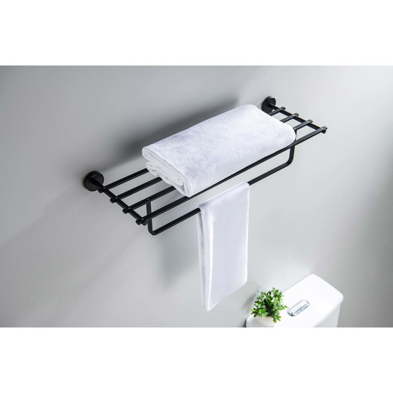 Полка для полотенец Aquatek Бетта AQ4615MB, цвет чёрный матовый - 3 Полка для полотенец Aquatek Бетта AQ4615MB, цвет чёрный матовый фото 3
