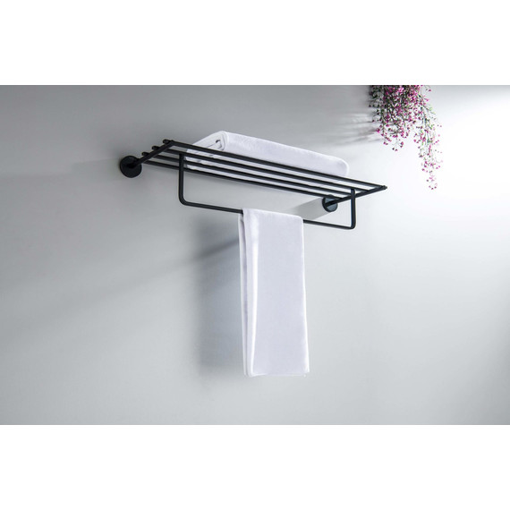 Полка для полотенец Aquatek Бетта AQ4615MB, цвет чёрный матовый - 4 Полка для полотенец Aquatek Бетта AQ4615MB, цвет чёрный матовый фото 4