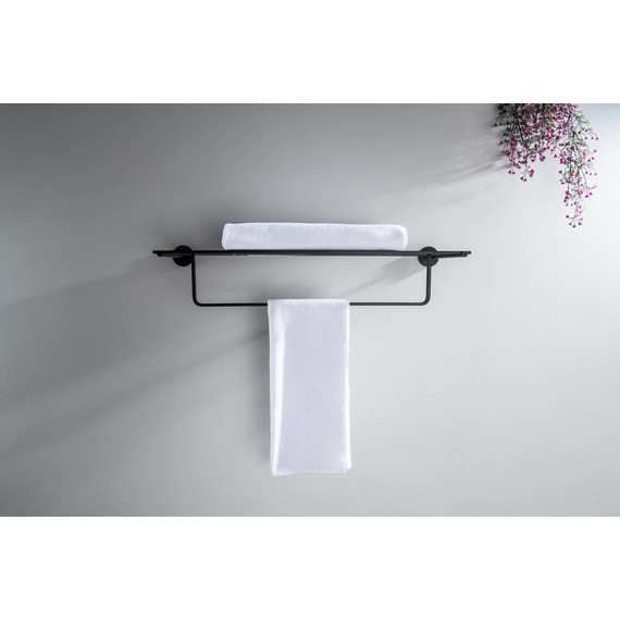 Полка для полотенец Aquatek Бетта AQ4615MB, цвет чёрный матовый - 5 Полка для полотенец Aquatek Бетта AQ4615MB, цвет чёрный матовый фото 5