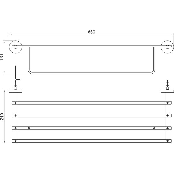 Полка для полотенец Aquatek Бетта AQ4615CR - 9 Полка для полотенец Aquatek Бетта AQ4615CR фото 9