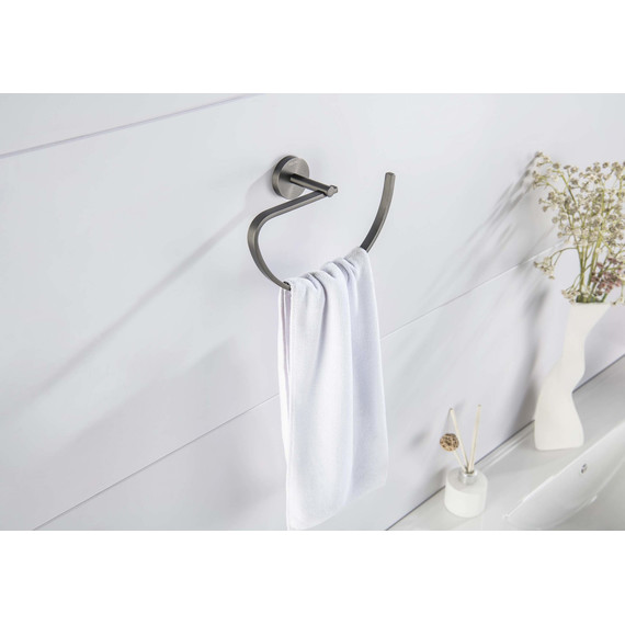 Кольцо для полотенец Aquatek Бетта AQ4621BGM, цвет чёрный хром шлифованный - 4 Кольцо для полотенец Aquatek Бетта AQ4621BGM, цвет чёрный хром шлифованный фото 4