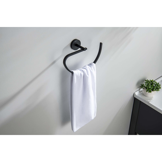 Кольцо для полотенец Aquatek Бетта AQ4621MB, цвет чёрный матовый - 3 Кольцо для полотенец Aquatek Бетта AQ4621MB, цвет чёрный матовый фото 3