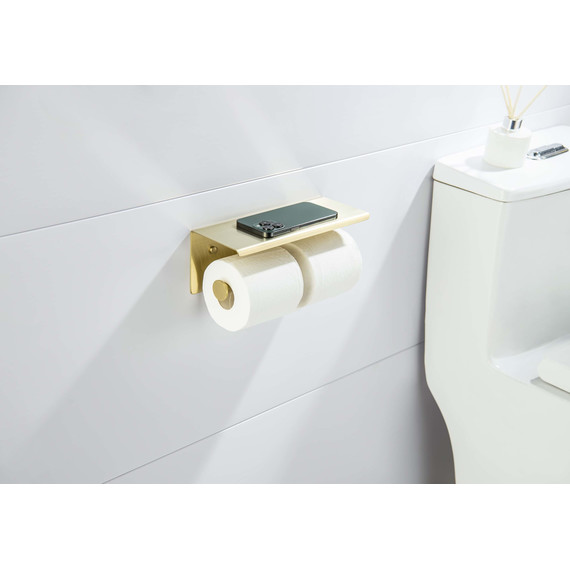 Держатель для туалетной бумаги Aquatek Оберон AQ4909BG, цвет золото шлифованное фото 5