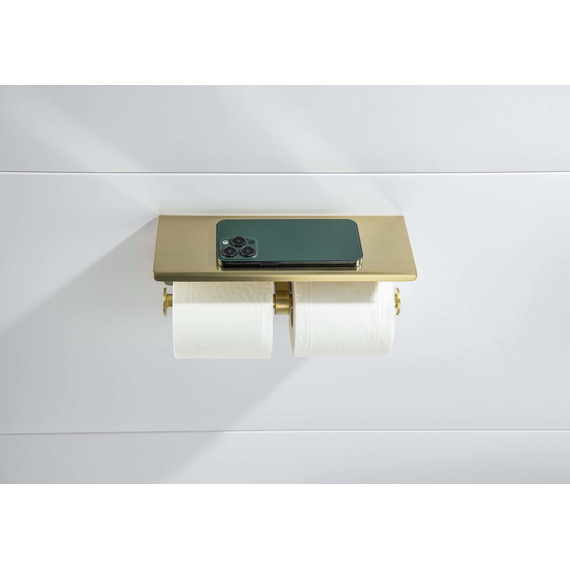 Держатель для туалетной бумаги Aquatek Оберон AQ4909BG, цвет золото шлифованное фото 6