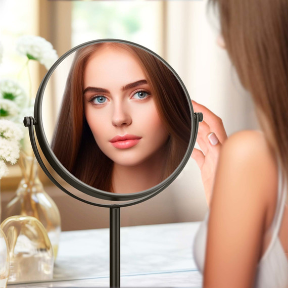 Зеркало косметическое настольное Aquatek  AQ4914MB, цвет чёрный матовый фото 9