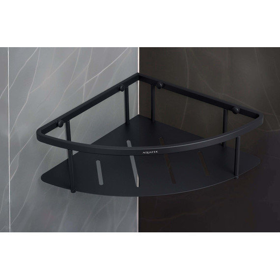 Полка угловая Aquatek  AQ4926MB, цвет чёрный матовый - 4 Полка угловая Aquatek  AQ4926MB, цвет чёрный матовый фото 4
