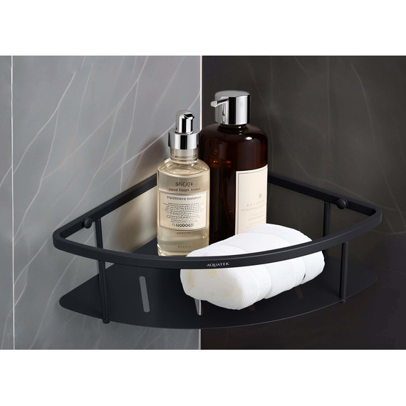 Полка угловая Aquatek  AQ4926MB, цвет чёрный матовый - 6 Полка угловая Aquatek  AQ4926MB, цвет чёрный матовый фото 6