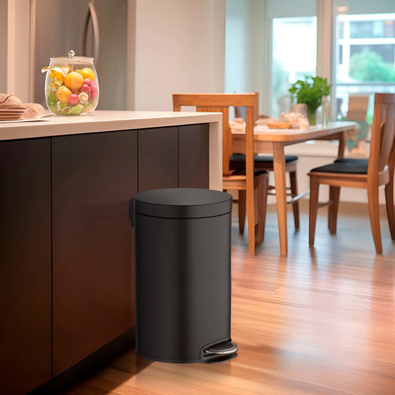 Ведро для мусора с педалью Aquatek  AQ4992MB, цвет чёрный матовый фото 6