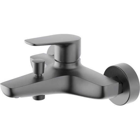 Смеситель для ванны Aquatek Бетта AQ1140BGM, чёрный хром шлифованный, Цвет производителя: оружейная сталь фото 2