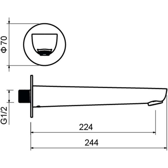 Излив для ванны Aquatek Бетта AQ1141BGM, чёрный хром шлифованный - 3 Излив для ванны Aquatek Бетта AQ1141BGM, чёрный хром шлифованный фото 3