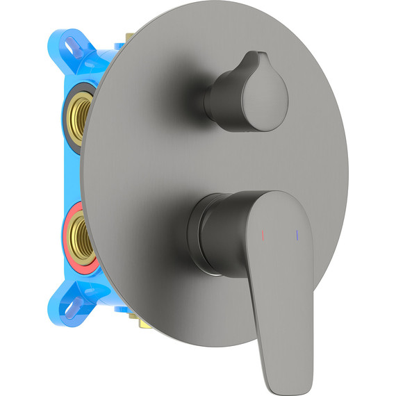 Смеситель для ванны Aquatek Бетта AQ1147BGM (со скрытой частью) чёрный хром шлифованный, Цвет производителя: оружейная сталь фото 2