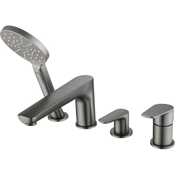 Смеситель для ванны Aquatek Бетта AQ1148BGM, чёрный хром шлифованный, Цвет производителя: оружейная сталь фото 4