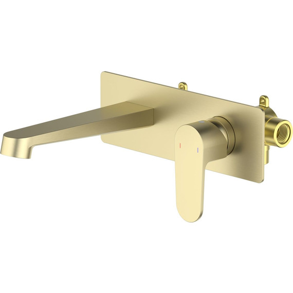 Смеситель для раковины настенный Aquatek Оберон AQ1213BG, золото шлифованное, Цвет производителя: золото шлифованное фото 2