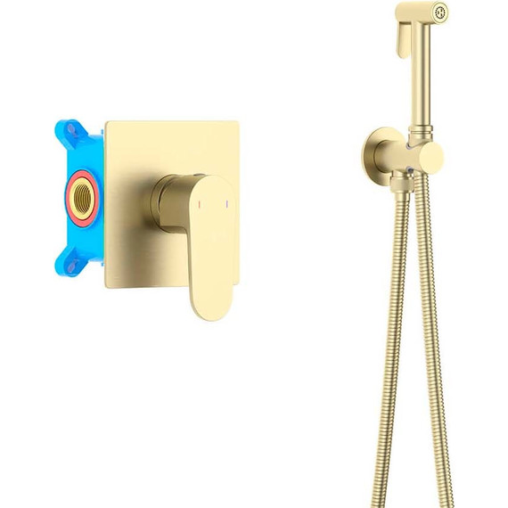 Набор для гигиенического душа Aquatek Оберон AQ1219BG (со скрытой частью) золото шлифованное - 3 Набор для гигиенического душа Aquatek Оберон AQ1219BG (со скрытой частью) золото шлифованное фото 3