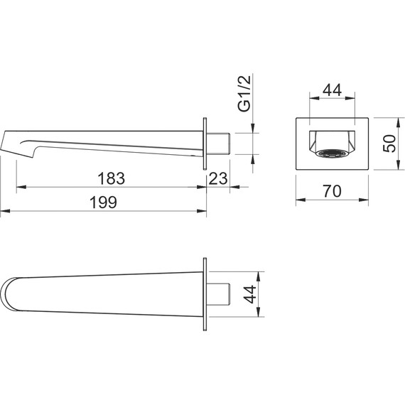 Излив для ванны Aquatek Оберон AQ1241BG, золото шлифованное - 4 Излив для ванны Aquatek Оберон AQ1241BG, золото шлифованное фото 4