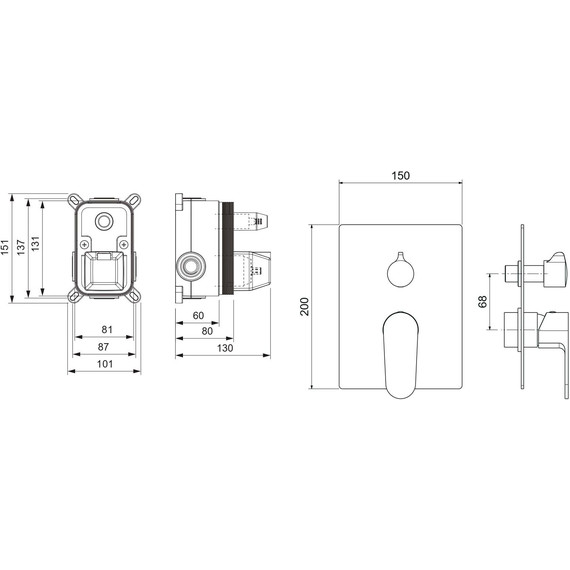 Смеситель для ванны Aquatek Оберон AQ1246BG (со скрытой частью) золото шлифованное, Цвет производителя: золото шлифованное фото 3