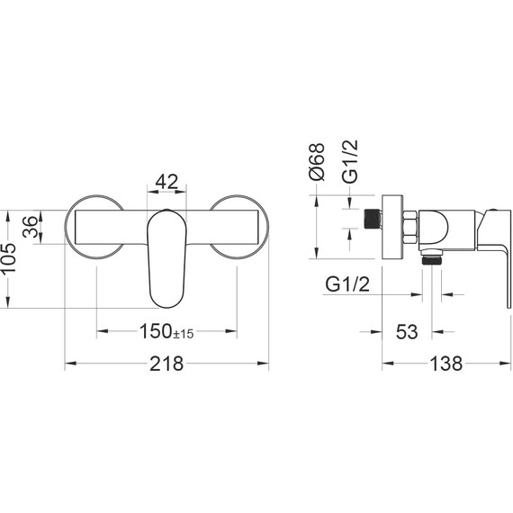 Смеситель для душа Aquatek Оберон AQ1260BG, золото шлифованное, Цвет производителя: золото шлифованное фото 3