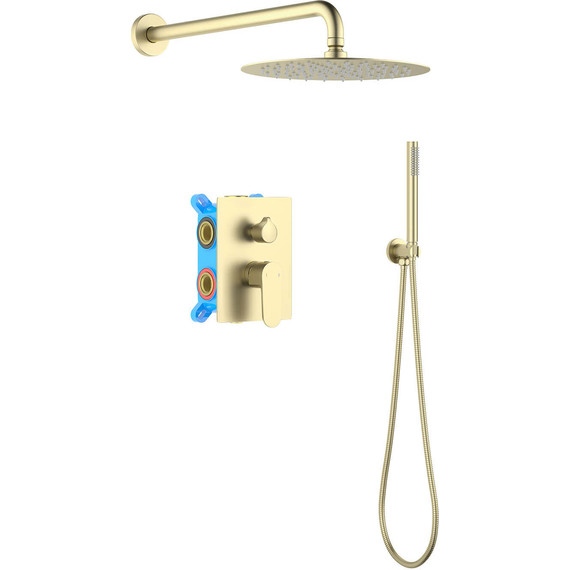 Душевая система для душа Aquatek Оберон AQ1272BG (со скрытой частью) золото шлифованное, Цвет производителя: золото шлифованное фото 2