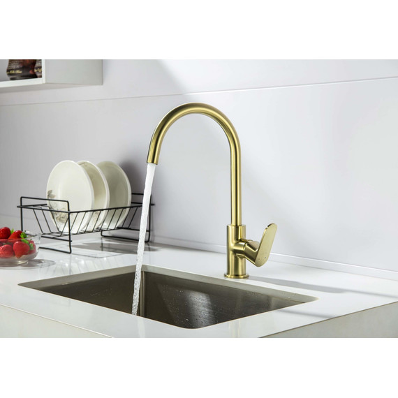 Смеситель для кухни Aquatek Оберон AQ1282BG, золото шлифованное, Цвет производителя: золото шлифованное фото 5