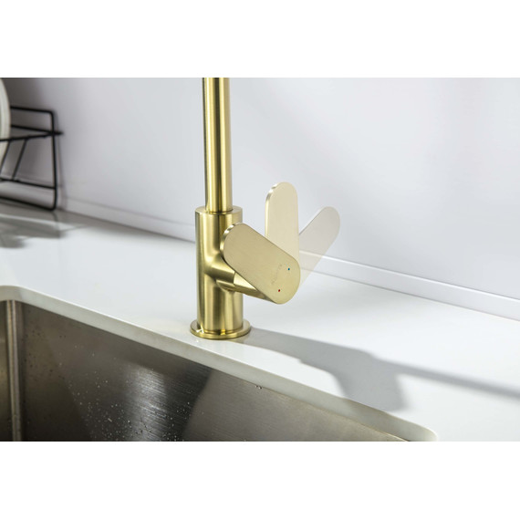 Смеситель для кухни Aquatek Оберон AQ1282BG, золото шлифованное, Цвет производителя: золото шлифованное фото 6
