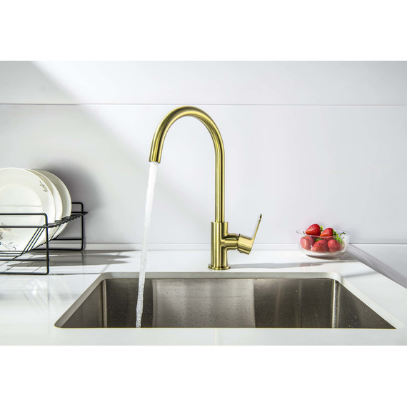 Смеситель для кухни Aquatek Оберон AQ1282BG, золото шлифованное, Цвет производителя: золото шлифованное фото 7