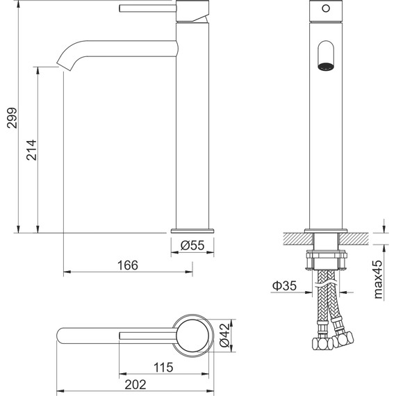 Смеситель для раковины высокий Aquatek Европа AQ1304BGM, чёрный хром шлифованный, Цвет производителя: оружейная сталь - 6 Смеситель для раковины высокий Aquatek Европа AQ1304BGM, чёрный хром шлифованный, Цвет производителя: оружейная сталь фото 6