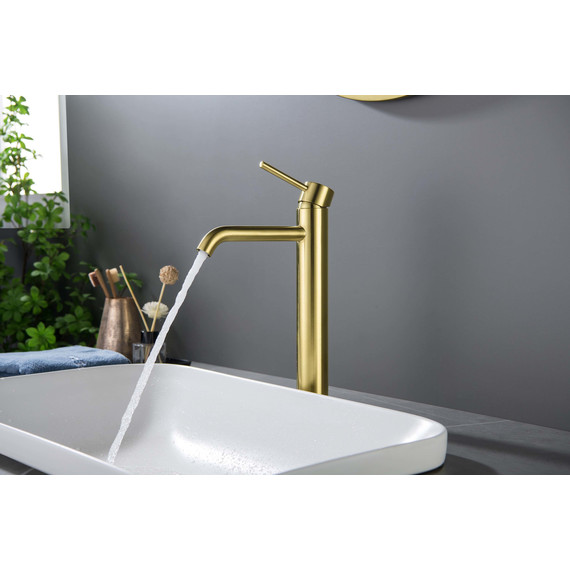 Смеситель для раковины высокий Aquatek Европа AQ1304BG, золото шлифованное, Цвет производителя: золото шлифованное фото 3