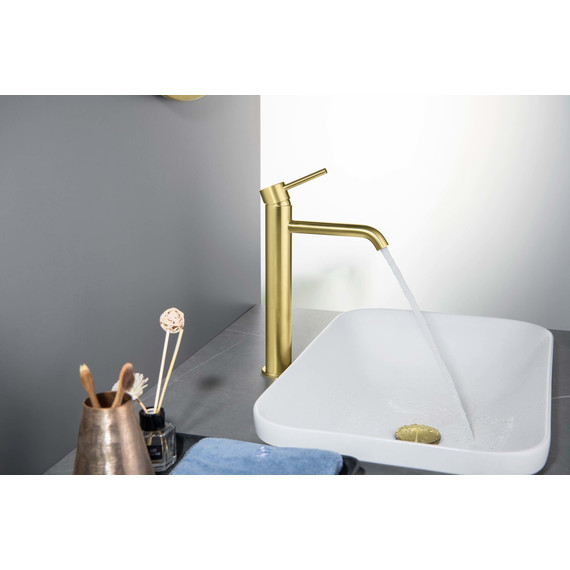 Смеситель для раковины высокий Aquatek Европа AQ1304BG, золото шлифованное, Цвет производителя: золото шлифованное фото 4