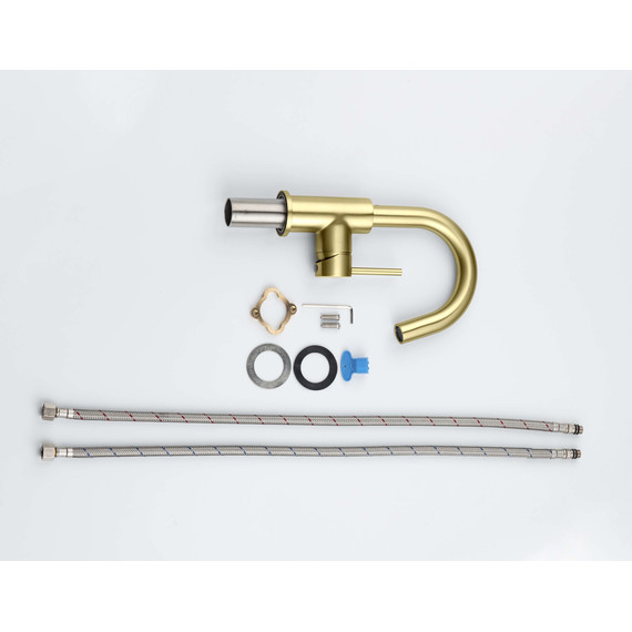 Смеситель для раковины Aquatek Европа AQ1307BG, золото шлифованное, Цвет производителя: золото шлифованное фото 5