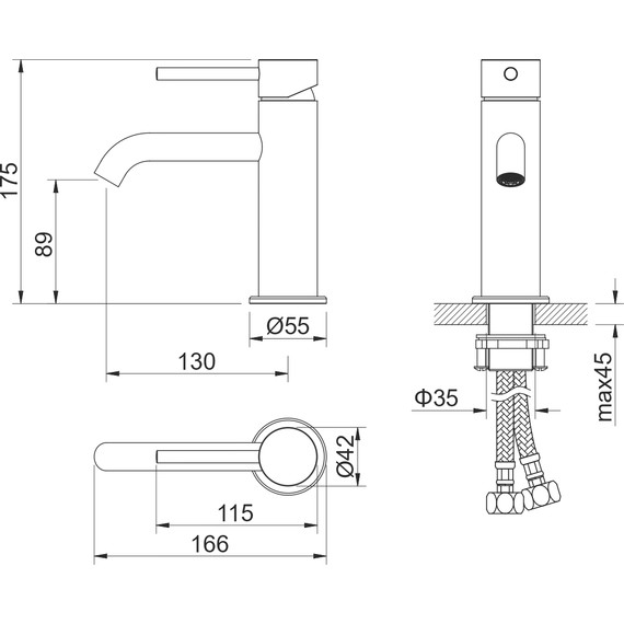 Смеситель для раковины Aquatek Европа AQ1310BG, золото шлифованное, Цвет производителя: золото шлифованное фото 6