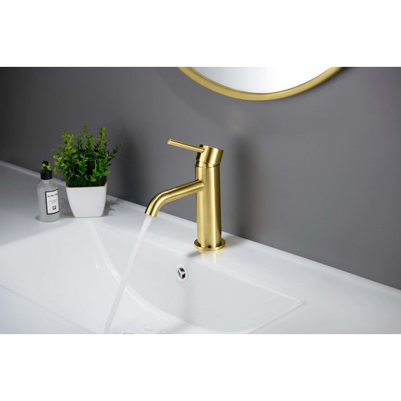 Смеситель для раковины Aquatek Европа AQ1310BG, золото шлифованное, Цвет производителя: золото шлифованное фото 3