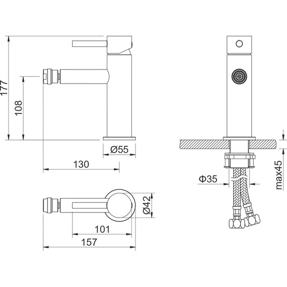 Смеситель для биде Aquatek Европа AQ1318BGM, чёрный хром шлифованный, Цвет производителя: оружейная сталь - 3 Смеситель для биде Aquatek Европа AQ1318BGM, чёрный хром шлифованный, Цвет производителя: оружейная сталь фото 3