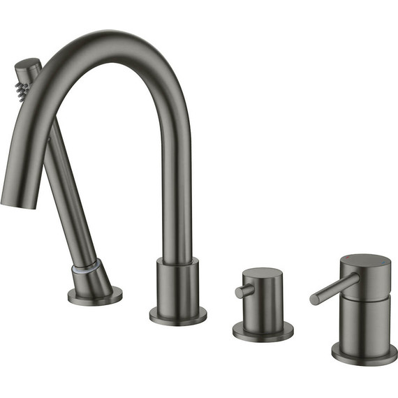 Смеситель для ванны Aquatek Европа AQ1348BGM, чёрный хром шлифованный, Цвет производителя: оружейная сталь фото 2