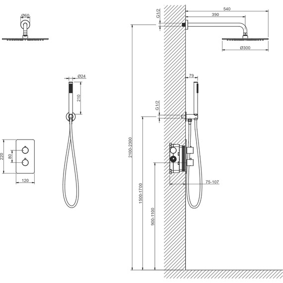 Душевая система для душа Aquatek Европа AQ1376BGM (со скрытой частью) чёрный хром шлифованный, Цвет производителя: оружейная сталь - 4 Душевая система для душа Aquatek Европа AQ1376BGM (со скрытой частью) чёрный хром шлифованный, Цвет производителя: оружейная сталь фото 4