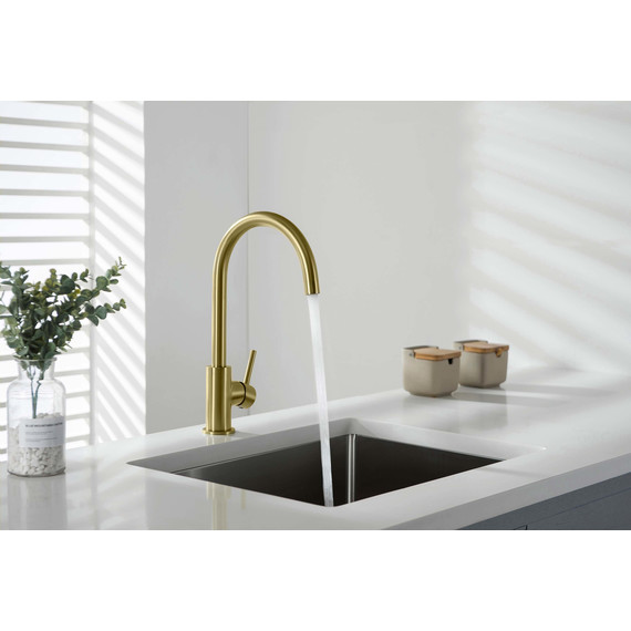 Смеситель для кухни Aquatek Европа AQ1382BG, золото шлифованное, Цвет производителя: золото шлифованное фото 6