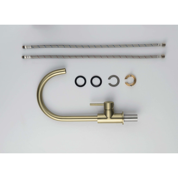 Смеситель для кухни Aquatek Европа AQ1382BG, золото шлифованное, Цвет производителя: золото шлифованное фото 9