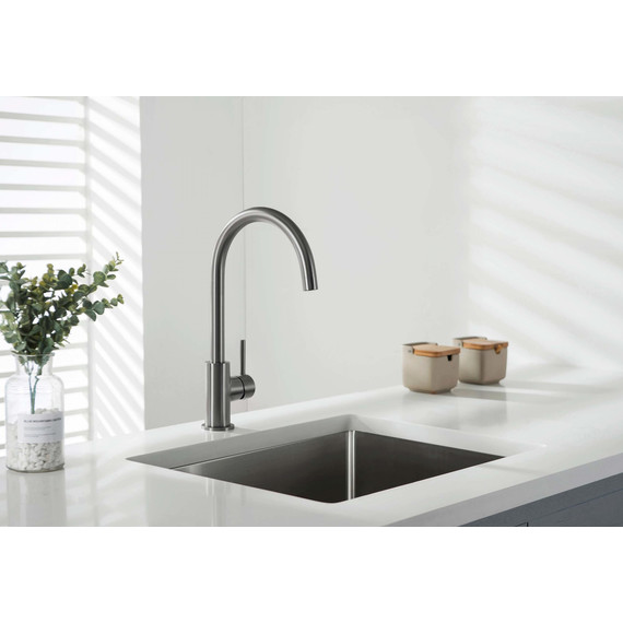 Смеситель для кухни Aquatek Европа AQ1382BGM, чёрный хром шлифованный, Цвет производителя: оружейная сталь фото 5