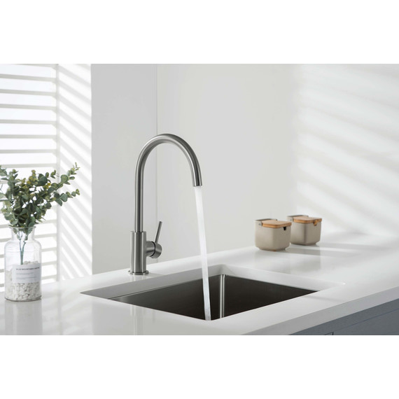 Смеситель для кухни Aquatek Европа AQ1382BGM, чёрный хром шлифованный, Цвет производителя: оружейная сталь фото 6