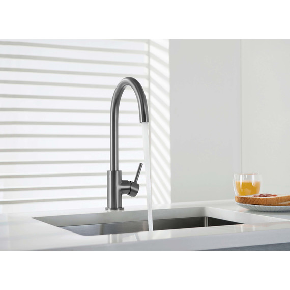 Смеситель для кухни Aquatek Европа AQ1382BGM, чёрный хром шлифованный, Цвет производителя: оружейная сталь фото 7