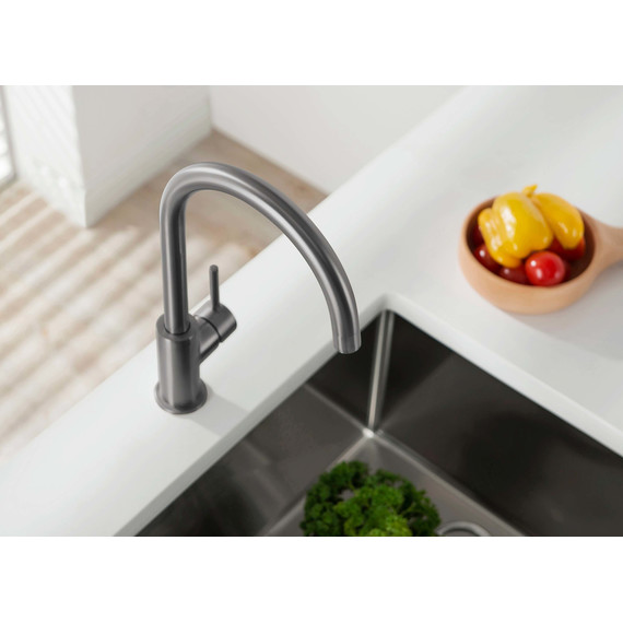 Смеситель для кухни Aquatek Европа AQ1382BGM, чёрный хром шлифованный, Цвет производителя: оружейная сталь фото 8