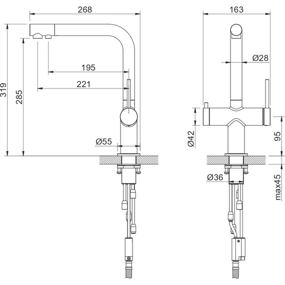 Смеситель для кухни Aquatek Европа AQ1385BG, золото шлифованное, Цвет производителя: золото шлифованное фото 6