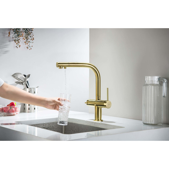 Смеситель для кухни Aquatek Европа AQ1385BG, золото шлифованное, Цвет производителя: золото шлифованное фото 5