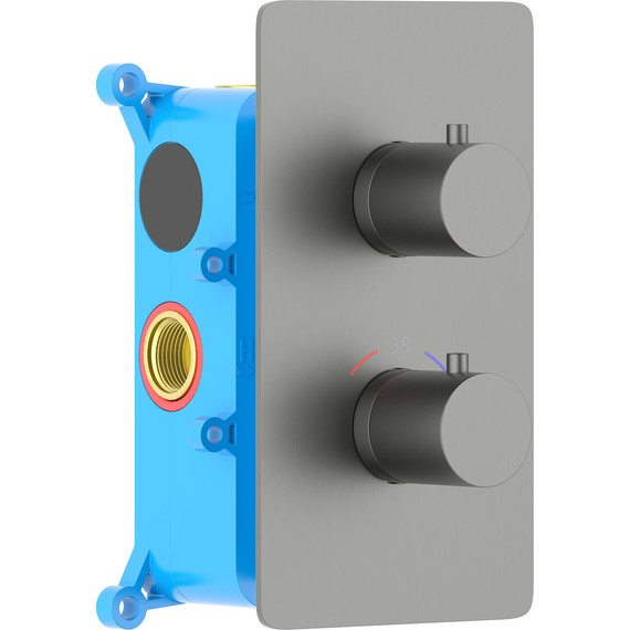 Смеситель для ванны Aquatek Европа AQ1392BGM (со скрытой частью) чёрный хром шлифованный, Цвет производителя: оружейная сталь фото 2