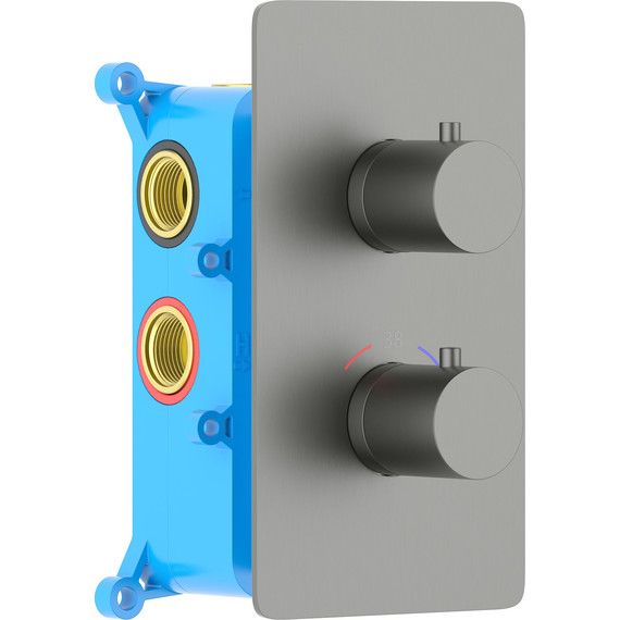 Смеситель для ванны Aquatek Европа AQ1393BGM (со скрытой частью) чёрный хром шлифованный, Цвет производителя: оружейная сталь фото 2