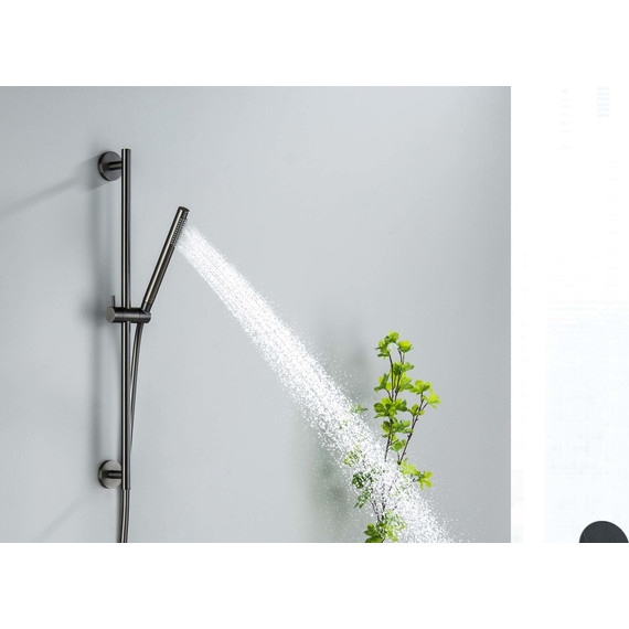 Душевой гарнитур Aquatek Европа AQ2012BGM, чёрный хром шлифованный фото 4