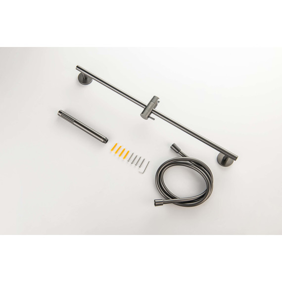 Душевой гарнитур Aquatek Европа AQ2012BGM, чёрный хром шлифованный фото 5