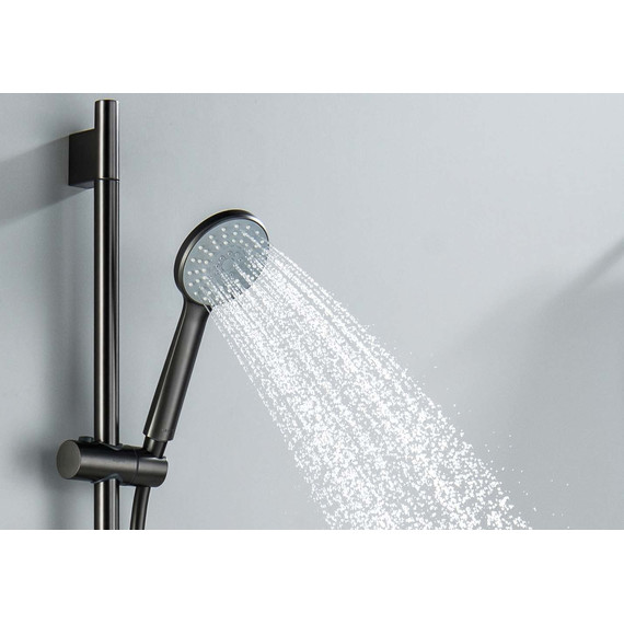 Душевой гарнитур Aquatek Бетта AQ2017BGM, чёрный хром шлифованный фото 6