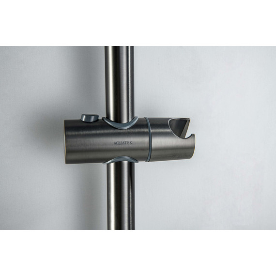 Душевой гарнитур Aquatek Бетта AQ2017BGM, чёрный хром шлифованный фото 10