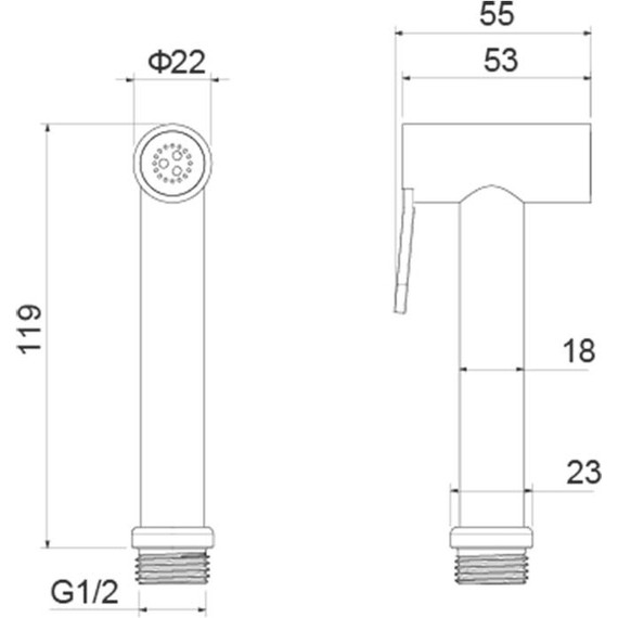 Гигиенический душ Aquatek AQ2057BGM, чёрный хром шлифованный фото 3